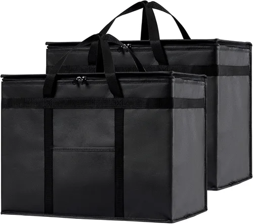 Miniatura 17 de NZ home Bolsa de enfriador XXL PRO aislada y duradera para entrega y compras de comestibles con cremallera superior, para calentar alimentos
