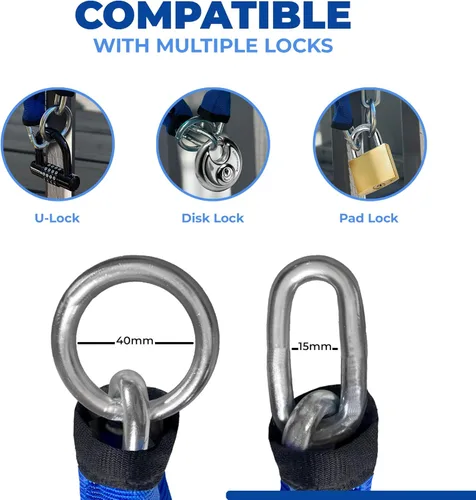 Miniatura 7 de DocksLocks Cadena de seguridad resistente de 0.315 pulgadas (3 pies, 6 pies o 10 pies) - Acero al carbono de aleación de cromo endurecido resistente