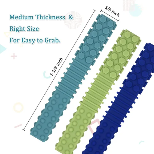 Miniatura 4 de Juguetes masticables sensoriales para niños autistas, paquete de 5 tubos masticables de silicona para dentición para autismo, TDAH, TEP, masticables