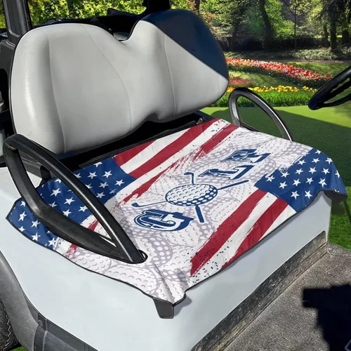 Miniatura 32 de Suobstales Fundas de Asiento para Carrito de Golf/Toalla de Asiento, Almohadillas de Asiento Transpirables para Carrito de Golf, Manta para Club