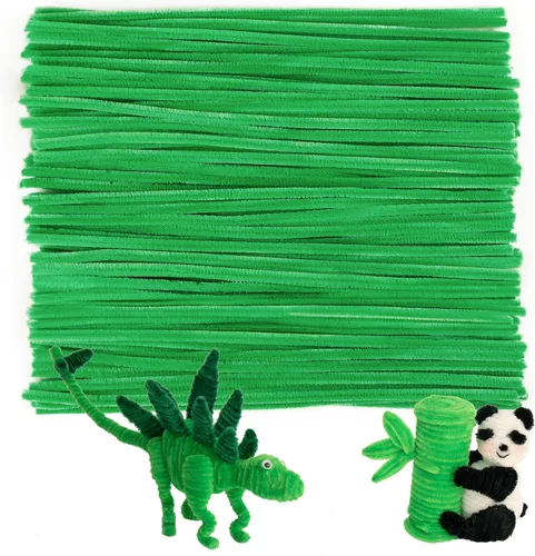 Miniatura 14 de Caydo 100 piezas de limpieza de tuberías verde militar, tallos de felpilla flexibles para proyectos de manualidades y decoraciones del día