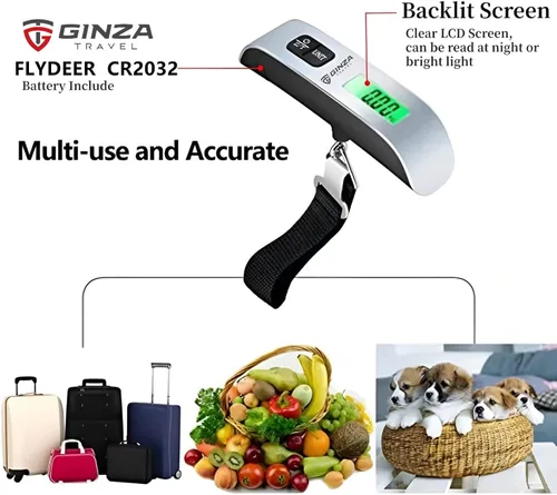 Miniatura 3 de GinzaTravel Báscula electrónica de equipaje de 110 libras de alta precisión para viajes, básculas colgantes digitales de 110.2 lbs