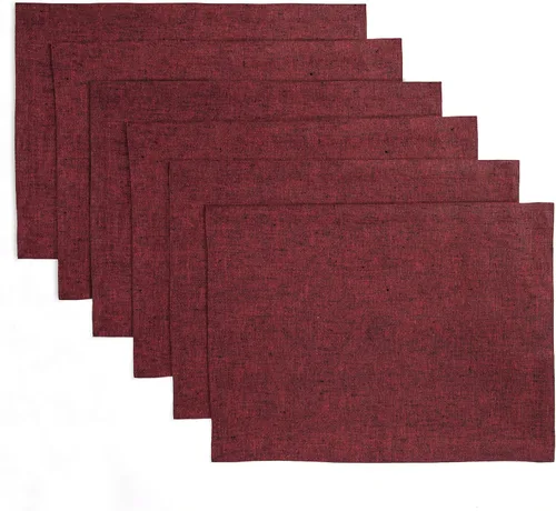 Miniatura 32 de Solino Home Athena - Juego de 4 manteles individuales cuadrados de lino natural claro de 14 x 14 pulgadas, manteles individuales 100 % lino puro