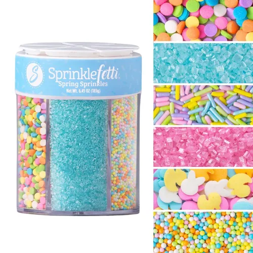 Sweets Indeed Juego de 6 celdas de Pascua – 6.45 onzas de gránulos decorativos comestibles para hornear, decoración de pasteles, cupcakes, galletas