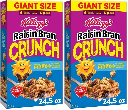 Miniatura 10 de Kellogg's Raisin Bran Crunch Breakfast Cereal, Good Source of Fiber, Giant Size, 24.5 oz