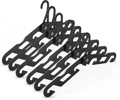 Miniatura 11 de Perchas de viaje de alta calidad, perchas plegables portátiles, súper rodamiento plegable, estante de secado de ropa plegable para viajes, uso en 3