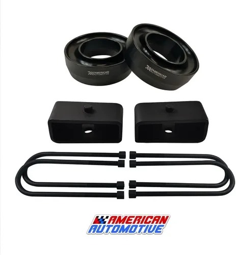 Miniatura 11 de Compatible con Ram 2500 3500 2003-2011 Kit de elevación completa 2WD 2.5 pulgadas Billet Espaciadores de resorte delantero + Bloques traseros de 1.5
