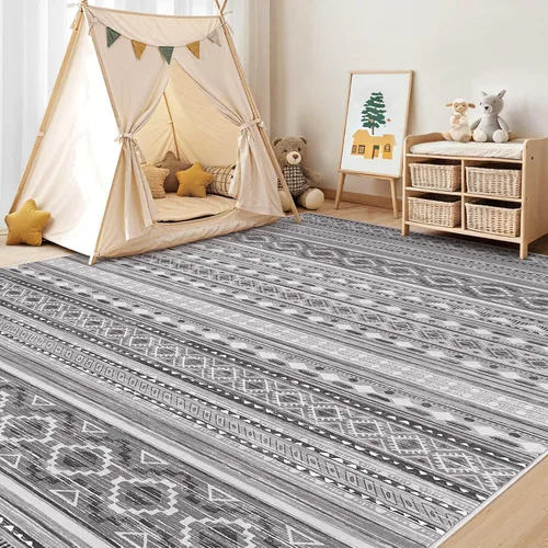 Miniatura 8 de Alfombra grande para sala de estar de 5 x 7: Alfombras marroquíes bohemias, suaves, lavables a máquina, para dormitorio, debajo de la mesa