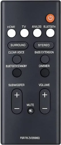 Mando a Distancia de Repuesto FSR78 ZV28960 para Yamaha YAS-207 YAS207 YAS-1080 YAS-108 YAS-107 YAS107 YAS-106 YAS106 ATS-2090 ATS-1080 ATS-1070