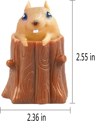 Miniatura 6 de Juego de 3 piezas de juguetes de ardilla para apretar, taza de ardilla malvada, juguetes sensoriales para ansiedad, juguete para apretar