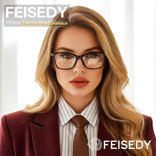 Miniatura 2 de FEISEDY Lentes de bloqueo de luz azul con TR90, antifatiga ocular para mujeres y hombres para TV, teléfono, computadora y juegos B0370