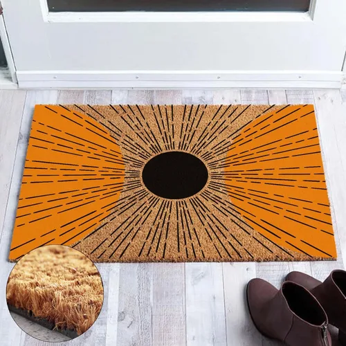 Miniatura 4 de Fun Coir - Tapete con estampado de sol de mediados de siglo, decoración moderna de bienvenida para porche delantero, alfombra personalizada