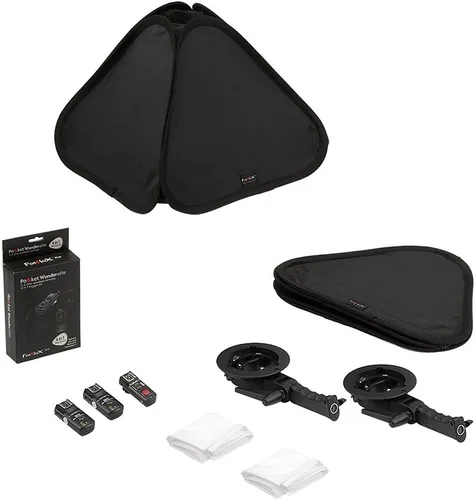 Miniatura 13 de Fotodiox Softbox plegable de 32 x 32 pulgadas, kit de flash 2X con disparadores remotos para Nikon - Dos softboxes plegables y soportes de luz