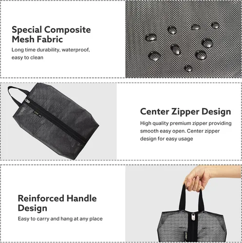 Miniatura 4 de Luvsusu Bolsas de zapatos esenciales de viaje, resistentes al agua, para hombres y mujeres, organizador portátil de almacenamiento de zapatos