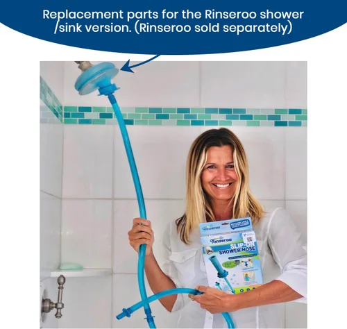 Miniatura 5 de Rinseroo Conectores de manguera de ducha de repuesto (paquete de 3) para manguera de agua de mano sin cordones, adaptador de grifo para ducha