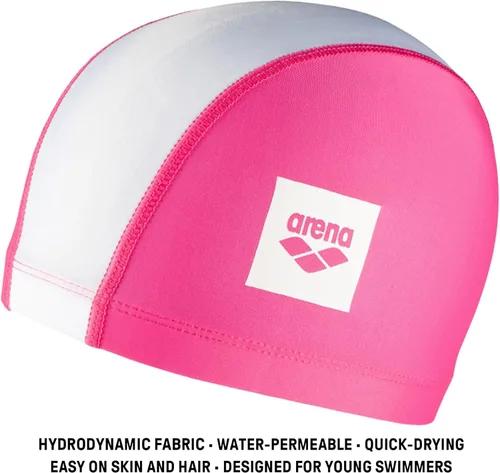 Miniatura 2 de Arena Arena Junior Unix II Kids’ Fabric Swim Cap for Boys and Girls Ages 6 to 12 Rosa/blanco