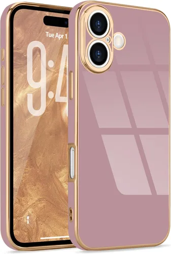 Miniatura 103 de Lafunda Diseñada para iPhone 13 Pro, fundas lujosas con chapado lindo para mujeres y niñas, elegante borde dorado, a prueba de golpes, TPU con funda