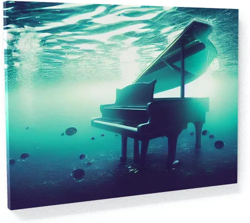 Miniatura 10 de Sense Canvas Piano 18 - Lienzo decorativo para decoración del hogar, póster pequeño de 16 x 12 pulgadas, 0.75 pulgadas