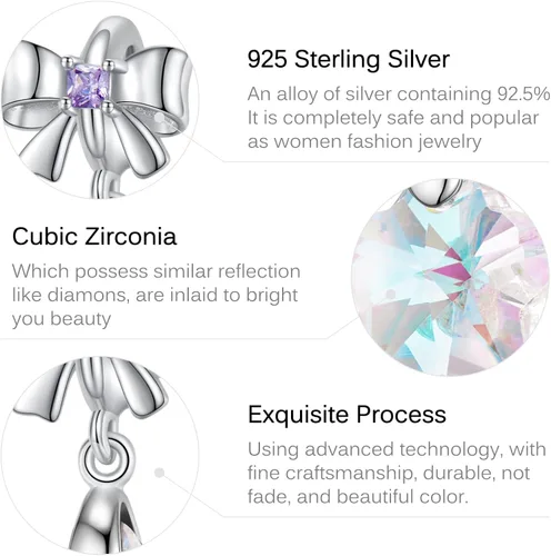 Miniatura 5 de ZQA Dijes de cristal de Murano de corazón de mariposa para pulsera plata de ley 925 cuentas de tapón de cristal de oro rosa dijes espaciadores