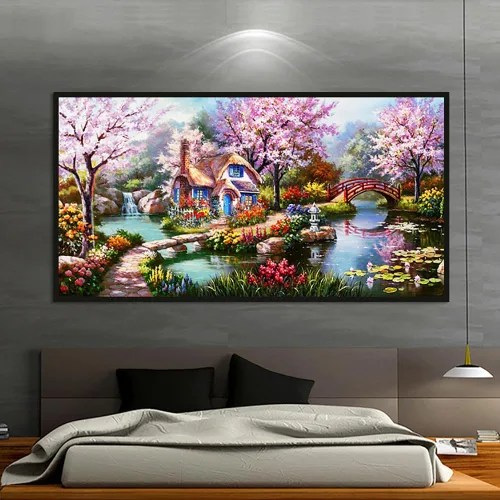 Miniatura 9 de Twinkel Pinkel Kits de pintura de diamantes 5D grandes para adultos, paisaje, cabaña, taladro completo, pintura de diamante, arte de bordado