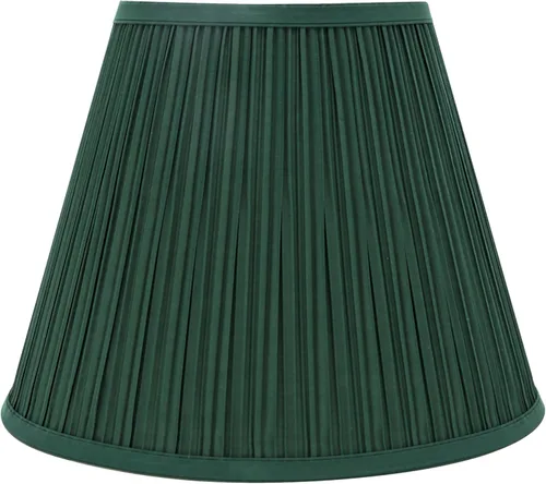 Miniatura 3 de Aspen Creative 33053, pantalla para lámpara de araña de transición Empire de tapa dura, plegada en color verde oscuro de hongo, 17,8 cm de parte