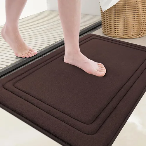 Miniatura 25 de Grandaily Alfombra de baño de espuma viscoelástica de 24 x 16 pulgadas, ultrasuave, antideslizante y absorbente, lavable a máquina, cómoda alfombra