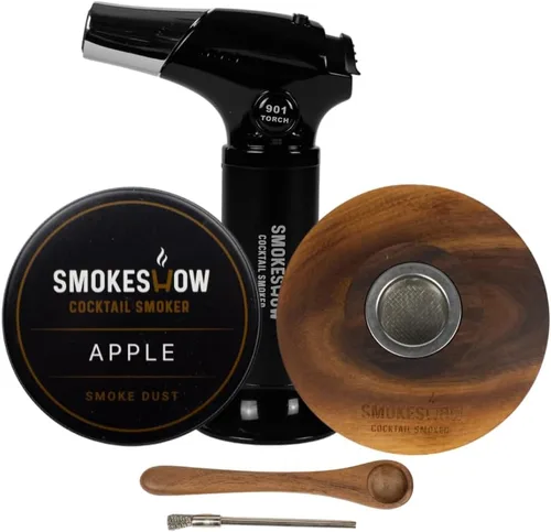 Smokeshow Cocktail Smoker Paquete con antorcha de cocina, un sabor de virutas de madera de manzana (sin butano incluido)