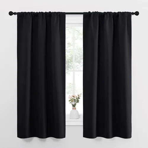 Miniatura 2 de NICETOWN 2 paneles de cortinas opacas de 34 x 63 pulgadas de largo con bolsillo para barra con 2 paneles de 42 x 16 pulgadas de largo, cenefas