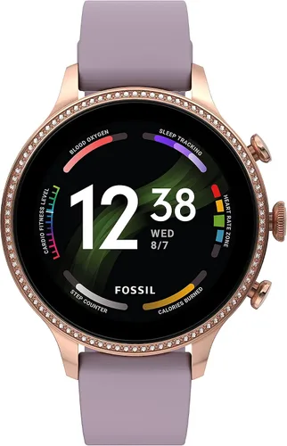 Fossil - Reloj inteligente con pantalla táctil Gen 6 con altavoz para mujer medición de frecuencia cardíaca oxígeno en sangre GPS pagos sin contacto