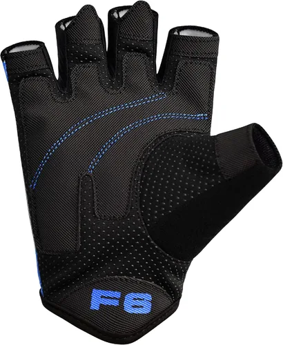 Miniatura 8 de RDX Guantes de levantamiento de pesas para gimnasio, entrenamiento de fitness, palma acolchada antideslizante, equipo de entrenamiento de fuerza Azul