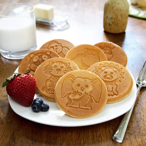 Miniatura 7 de Mini molde para panqueques de animales – Haz 7 animales únicos de zoológico Flapjack, incluyendo un elefante, jirafa y más, sartén antiadherente