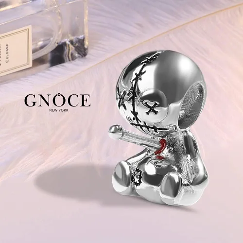 Miniatura 3 de GNOCE Dije de muñeca Voodoo de plata de ley 925 con dije de cuentas para mujer pulseracollar regalos de Halloween para niñas esposa hija Plata