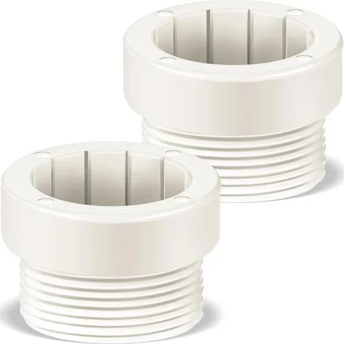 Thyle Estabilizador de sombrilla de piscina, adaptador de inserción de 3/4 pulgadas, fundas adaptadoras roscadas, estabilizador de poste de Blanco