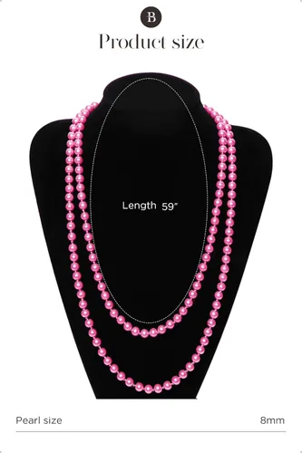 Miniatura 38 de BABEYOND - Collar de perlas sintéticas estilo art deco de la década de 1920, collar de perlas largas para fiesta de disfraces de estilo Gatsby
