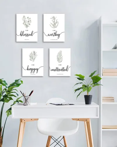Miniatura 5 de Drsoum Arte inspirador enmarcado para pared, diseño botánico bohemio, decoración de pared, cita motivacional, oficina, estudio, sala de estar