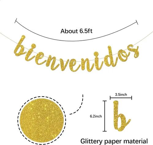 Miniatura 2 de Cartel de Bienvenidos - Decoración de fiesta mexicana de bienvenida - Cartel español para decoración de fiesta en el hogar - Suministros