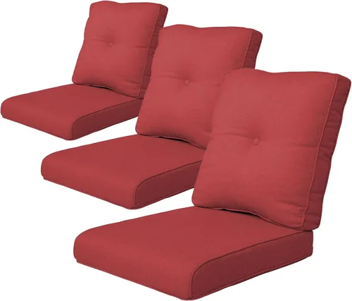 Miniatura 50 de Rilyson Cojines de patio para muebles de exterior, 22 x 24 pulgadas, respaldo alto y asiento profundo, cojín de exterior para sillas de patio, sofá