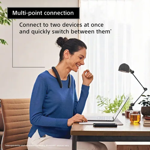 Miniatura 3 de Sony SRS-NB10 Altavoz Bluetooth con banda para el cuello inalámbrico, cómodo y ligero con tecnología para trabajar desde casa, micrófono