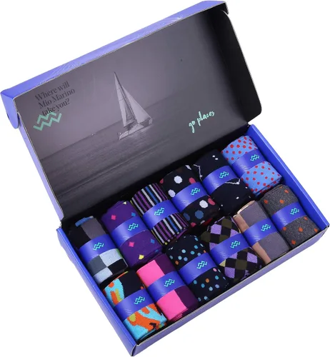 Miniatura 5 de Marino - Calcetines de vestir coloridos para hombre, de algodón con estampado de moda, 12 unidades.