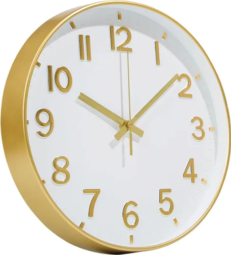 Miniatura 13 de Reloj de pared negro, reloj de pared de 8 pulgadas, funciona con pilas, redondo, moderno, sin tictac, silencioso, digital, analógico, pequeño, reloj