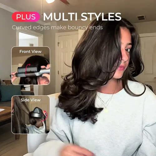 Miniatura 6 de TYMO Ring Plus Cepillo Alisador de Cabello Iónico - Peine Alisador con Iones Negativos para Mujeres, Revestimiento de Titanio, 9 Configuraciones