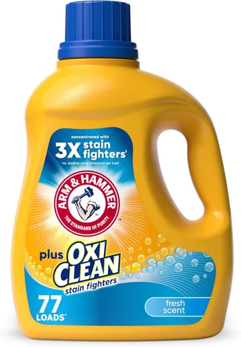 Miniatura 11 de ARM & HAMMER Plus OxiClean Ultra Stain Fighters - Detergente líquido para ropa, removedor de manchas para ropa, aroma fresco, 74 cargas, 96.2 onzas