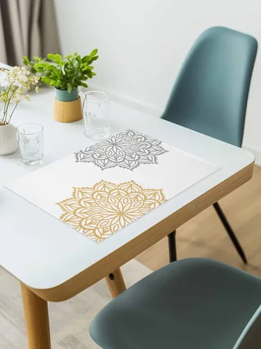 Miniatura 6 de Elegant Dahlia Flowers - Juego de 4 manteles individuales de lino y algodón, resistentes al calor, antideslizantes, lavables, para banquetes