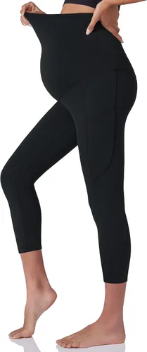 Miniatura 2 de POSHDIVAH Leggings de entrenamiento de maternidad para mujer sobre el vientre, pantalones de yoga con bolsillos, ropa deportiva suave, pantalones