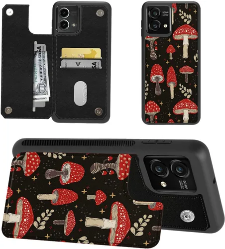 Miniatura 22 de Funda tipo cartera para Moto G Stylus 5G 2023 con soporte para tarjetas, bloqueo RFID, piel sintética, función atril, cierre magnético, funda