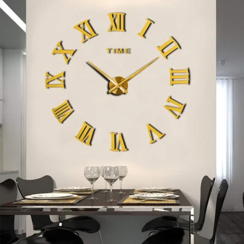 Miniatura 7 de FASHION in THE CITY Espejo Superficie 3D DIY Relojes de pared Diseño moderno Sala Relojes de pared decorativos (negro)