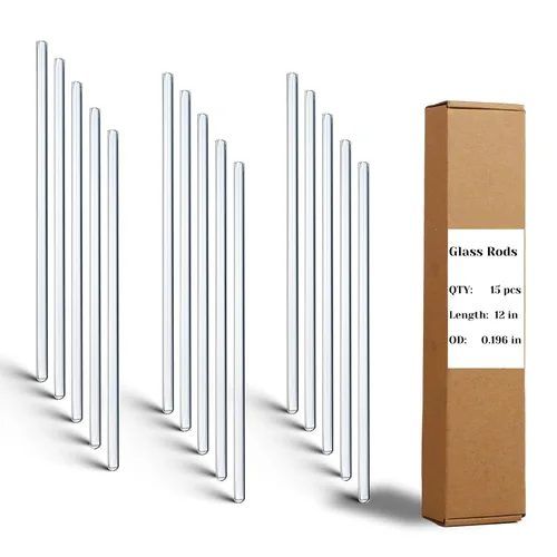 Miniatura 11 de Paquete de 15 varillas mezcladoras de vidrio: Diámetro 0.196 pulgadas, longitud 8 pulgadas, varillas de vidrio para agitar de vidrio borosilicato