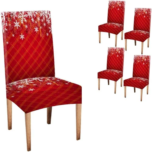 Miniatura 45 de CAPSCEOLL Juego de 4 fundas elásticas para sillas Parsons de color marrón y gris, universales, extraíbles y lavables, fundas de asiento protectoras