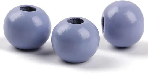 Miniatura 9 de 50 cuentas grandes de madera redondas naturales de 0.78 pulgadas (0.787 in), cuentas sueltas, para guirnaldas hechas a mano, decoración del hogar