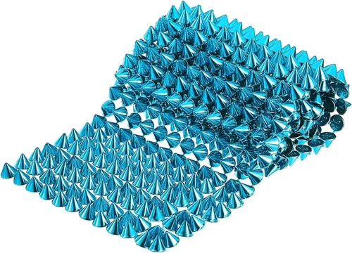 Miniatura 19 de uxcell 1 yarda de puntada en cono de punta, 12 filas de plástico con parte trasera plana, remache punk, cinta para manualidades, bolsos, decoración